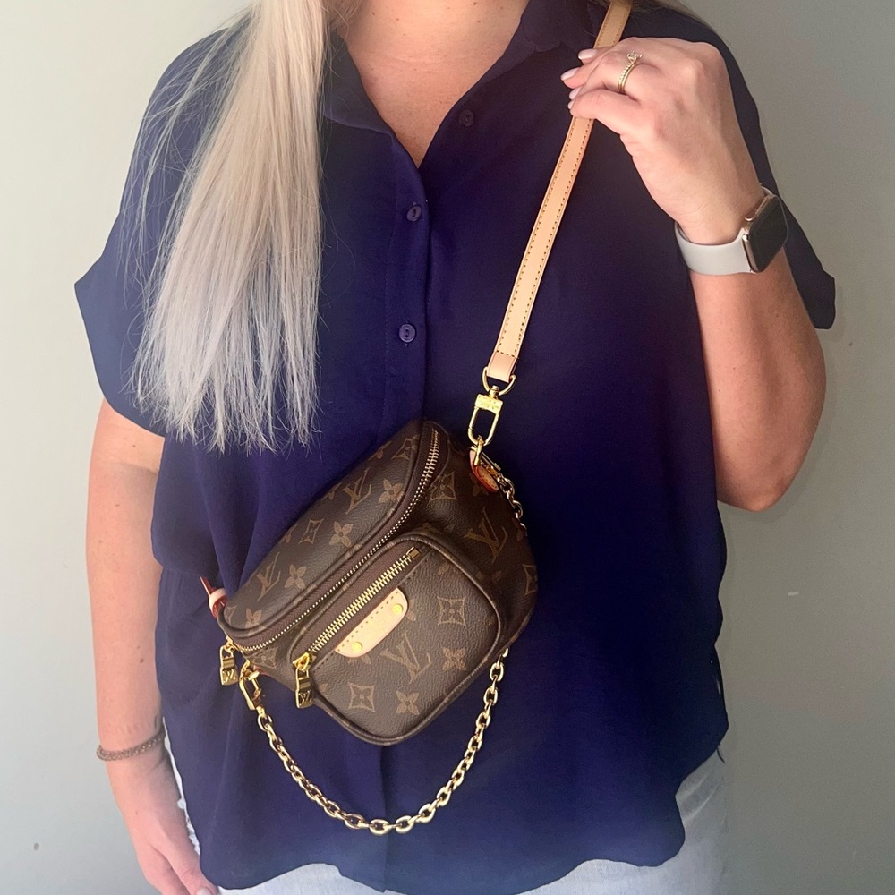 Inspired L V Mono Bumbag with dust bag
